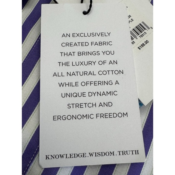 NWT Robert Graham X LANAI Purple Stripe Flip Cuff Trim Fit Shirt MED $188 READ - Picture 4 of 14